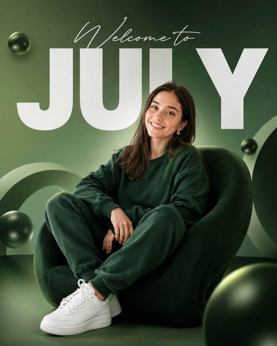 AI 3D Promotional Poster Prompt | Luxury Green Social Media Flyer with Face Reference | Photorealistic DALL·E, ChatGPT & AI Image Generator Prompt