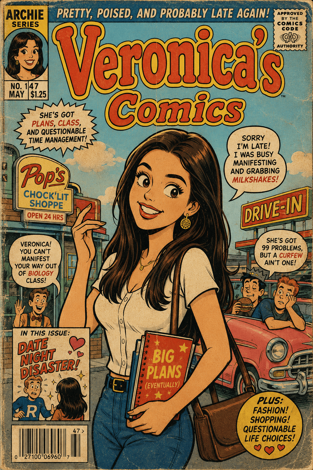 Vintage Archie-Style 1990s Comic Book Cover AI Prompt | Retro Cartoon Portrait from Photo | Nostalgic Newsprint Comic Art — AI prompt result