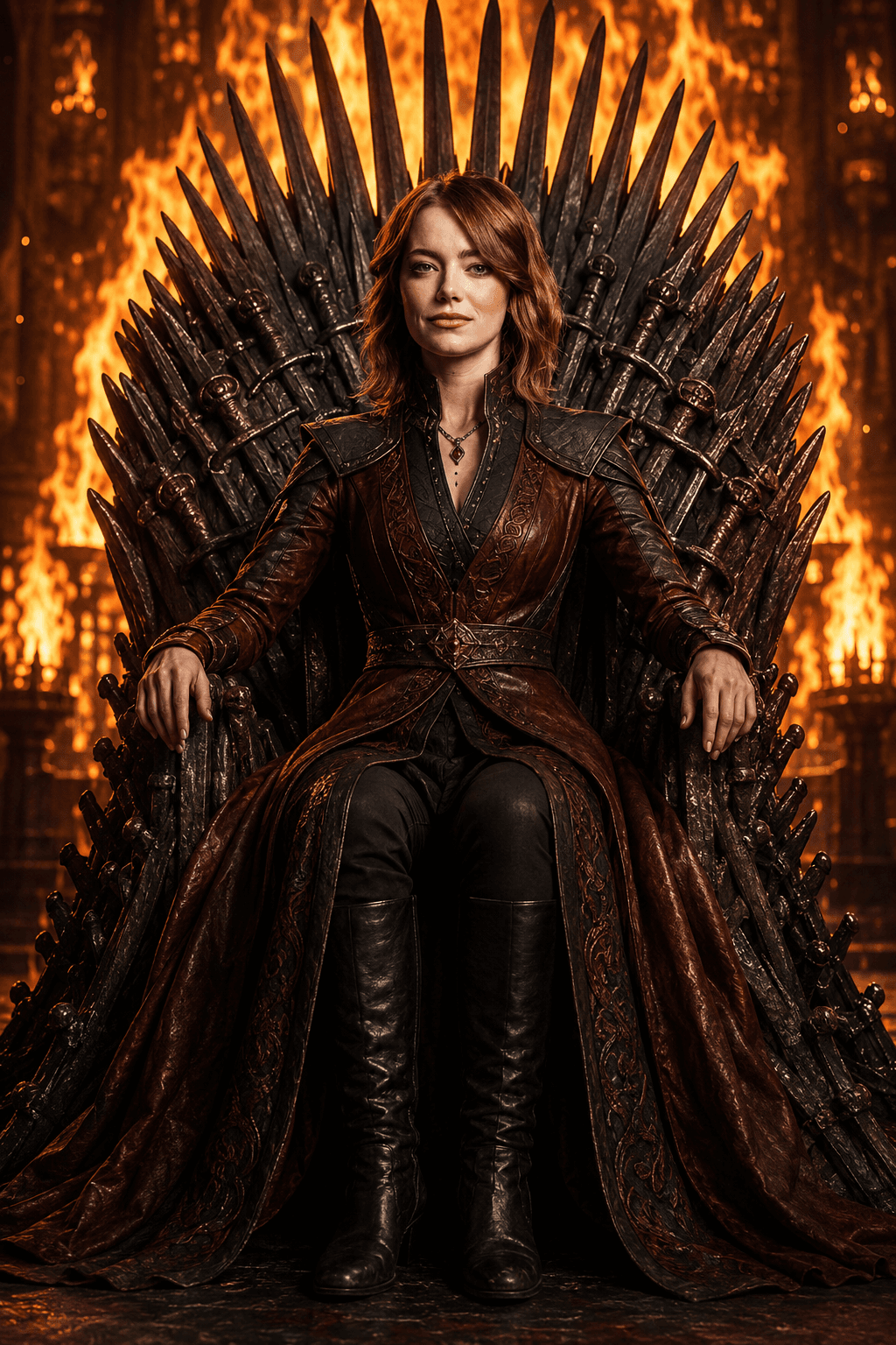 Iron Throne Queen AI Prompt | Cinematic Fantasy Royal Portrait | Ultra Realistic Medieval Warrior | 8K Photorealistic — AI prompt result