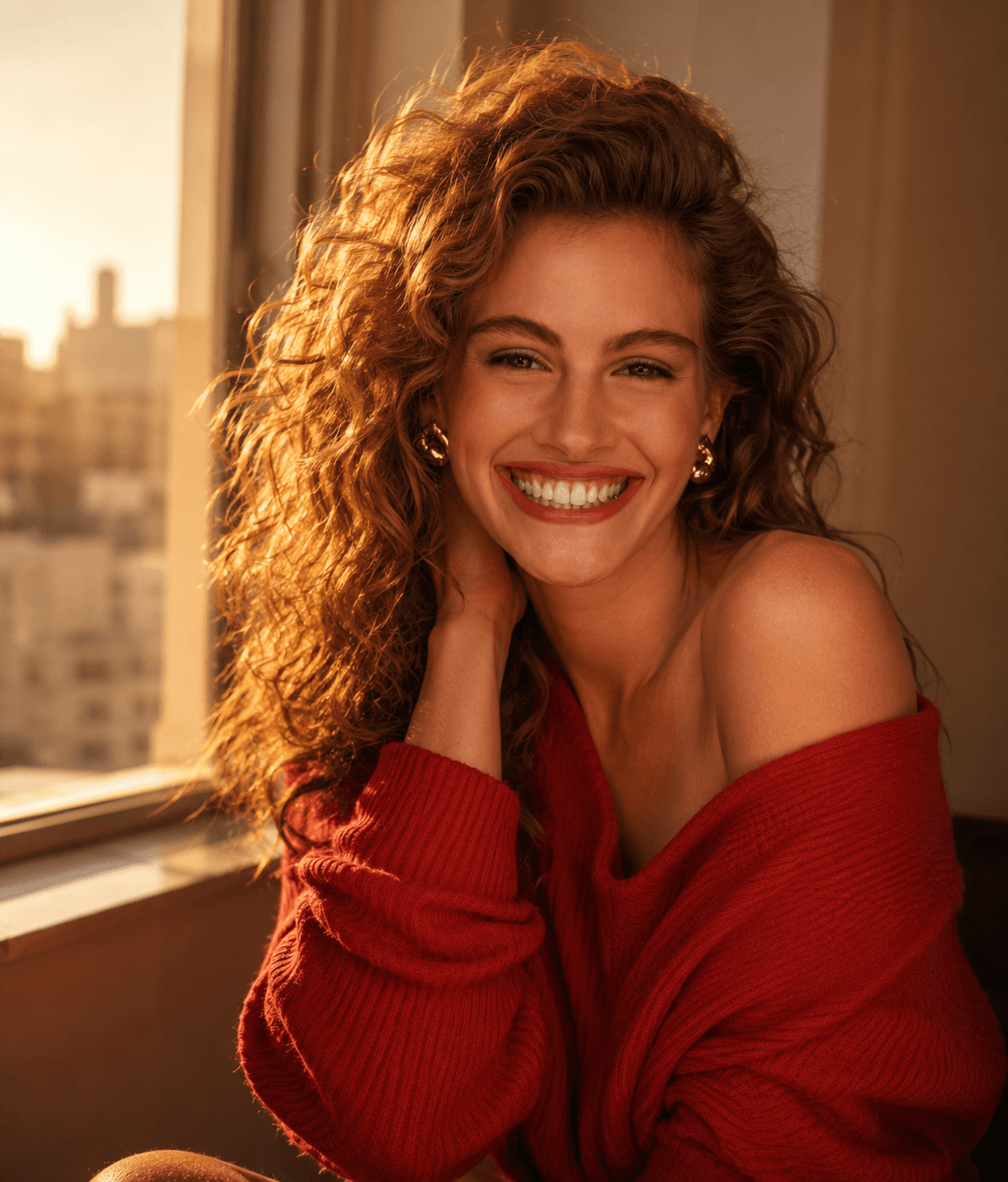 Cinematic Golden Hour Window Portrait Prompt | Premium Editorial AI — AI prompt result