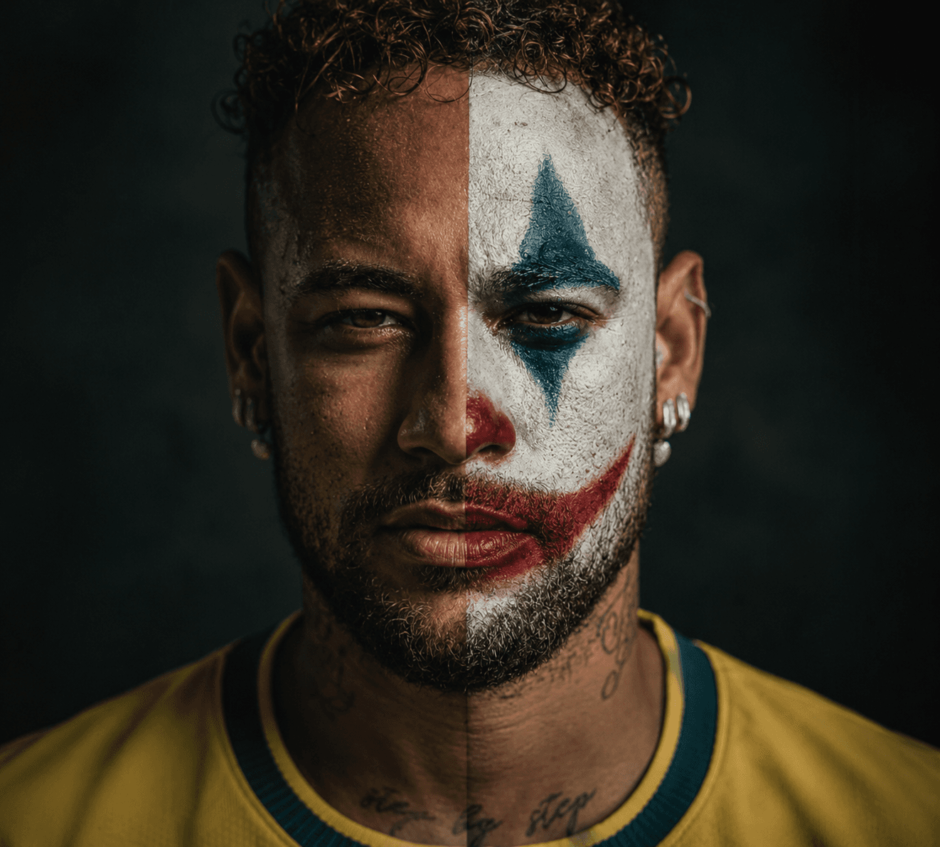 Cinematic Joker Split Face Portrait Prompt | Hyper-Realistic AI Photo Transformation | Dual Personality Character Study — AI prompt result