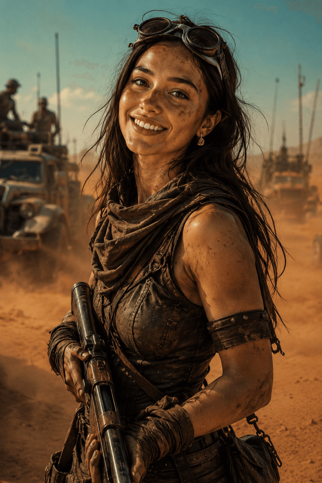 Photorealistic Mad Max Wasteland Survivor AI Prompt | Cinematic 35mm Desert Warrior | Flux, Midjourney, ChatGPT Image — AI prompt result