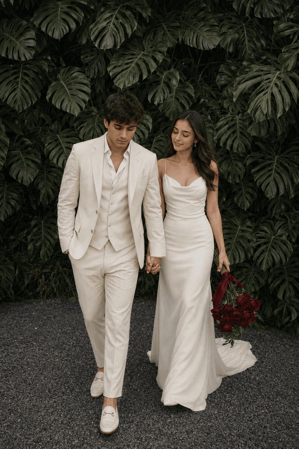 Romantic Luxury Wedding Couple AI Image Prompt | Cinematic Garden Wedding Photography — AI prompt result