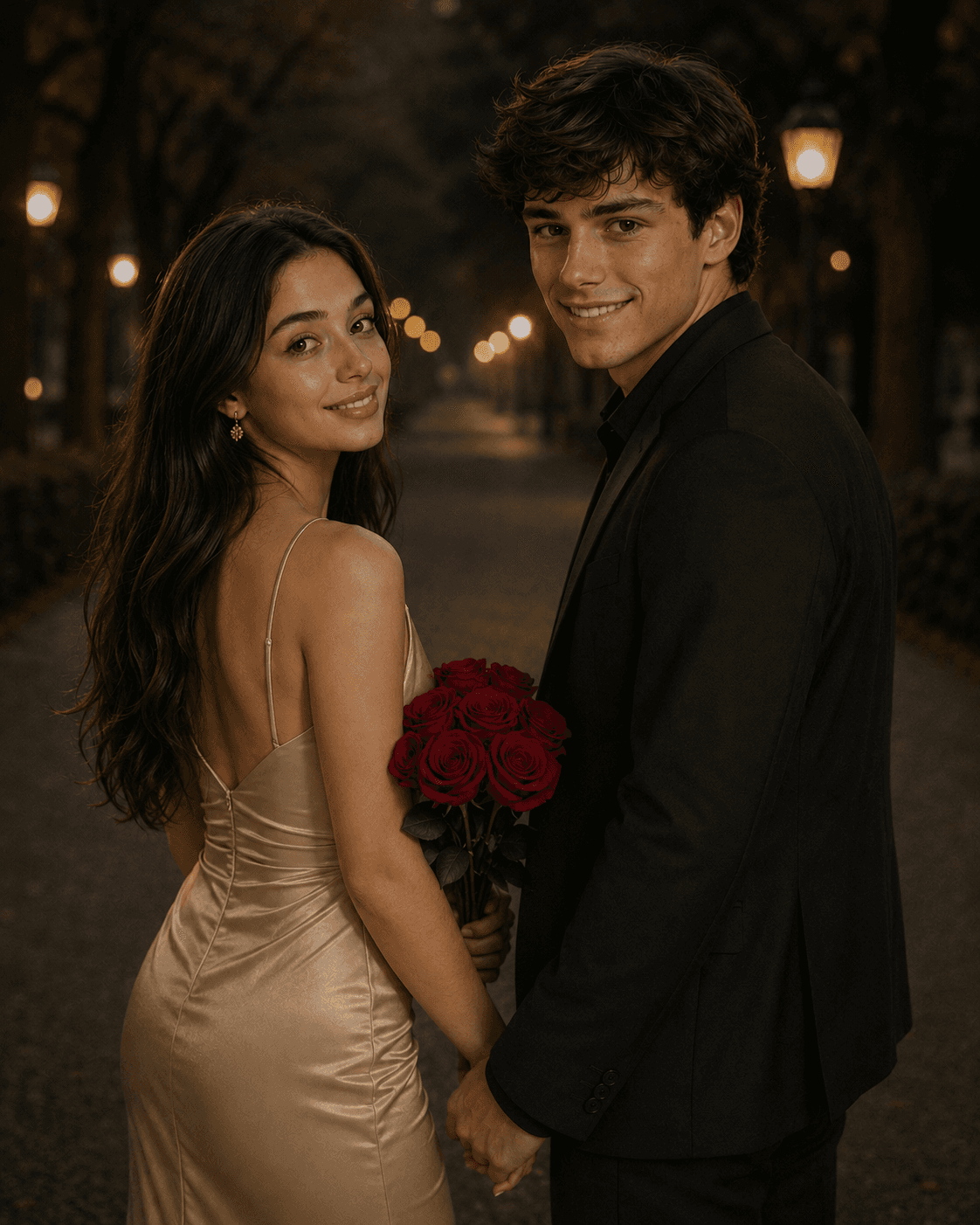 Romantic Couple Party Wear AI Image Prompt | Cinematic Evening Portrait — AI prompt result