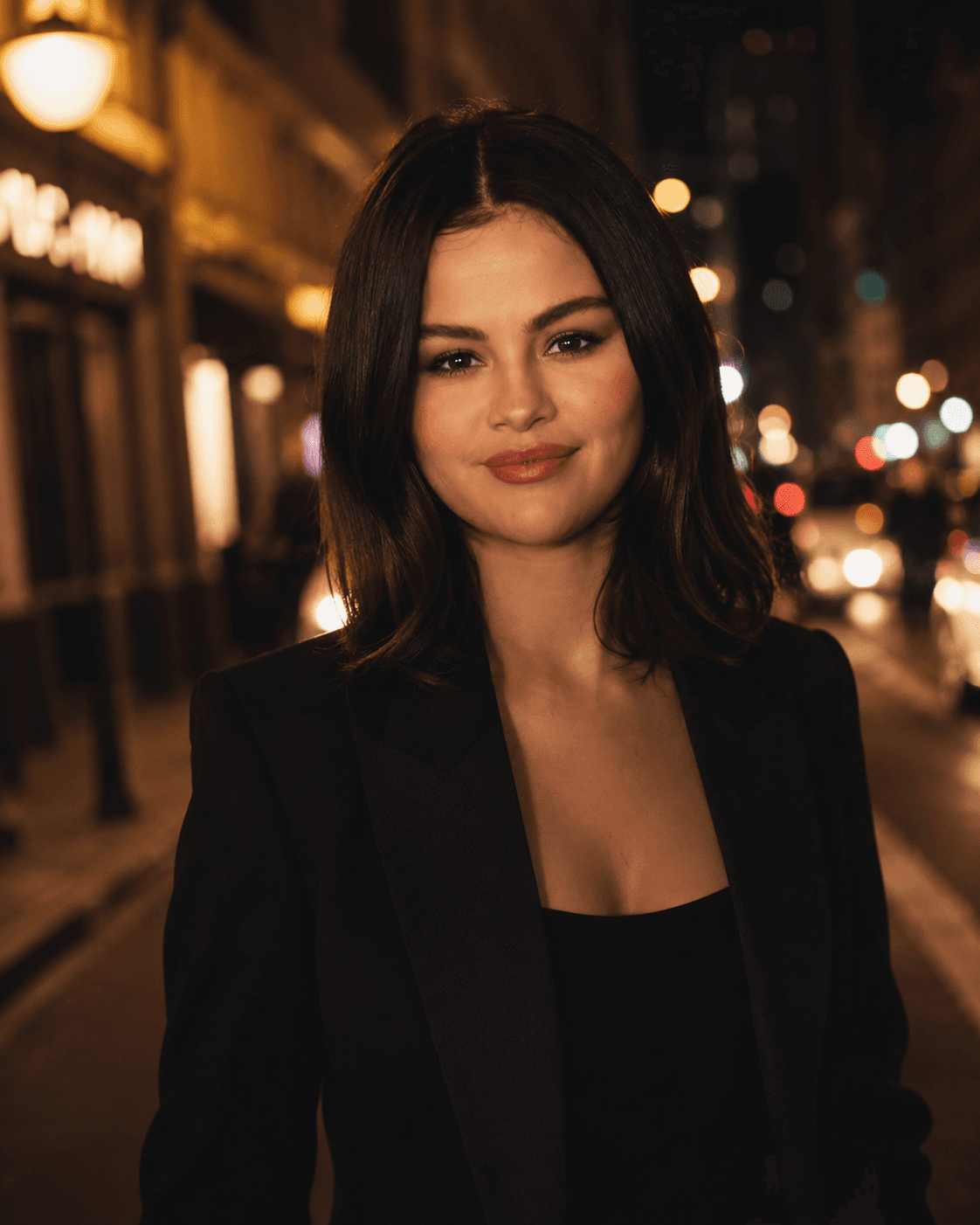Cinematic Night Portrait AI Prompt | Luxury Editorial Street Photo — AI prompt result