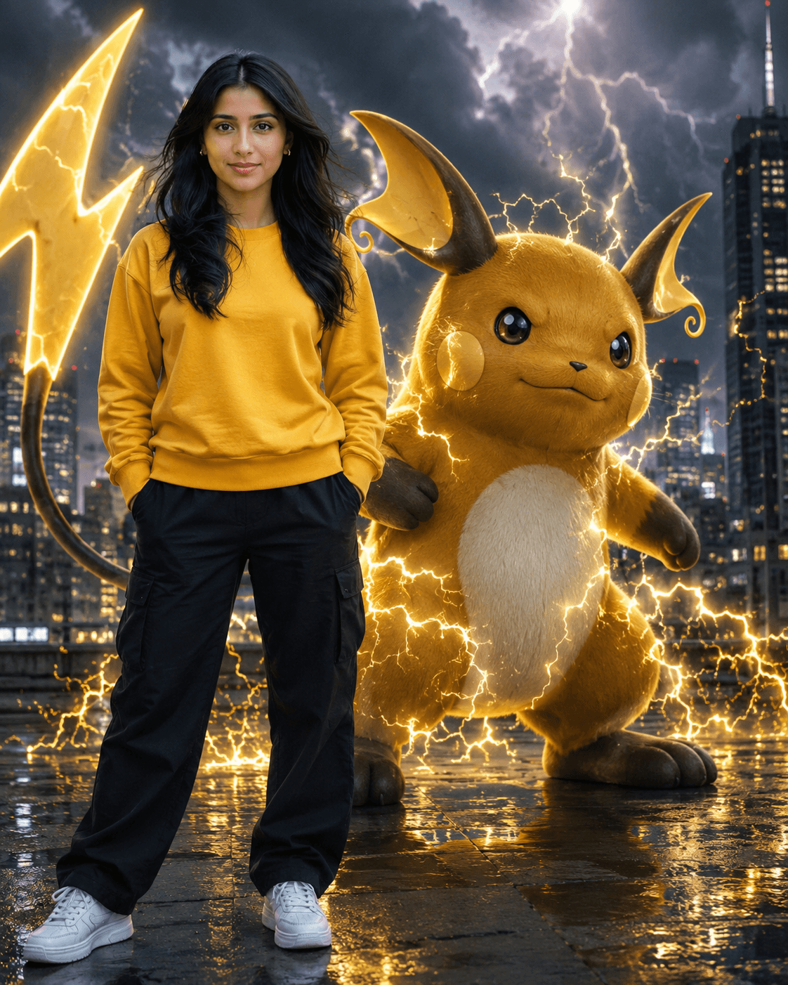 Cinematic Pokémon AI Prompt – Ultra-Realistic Human & Pokémon Partner Scene — AI prompt result