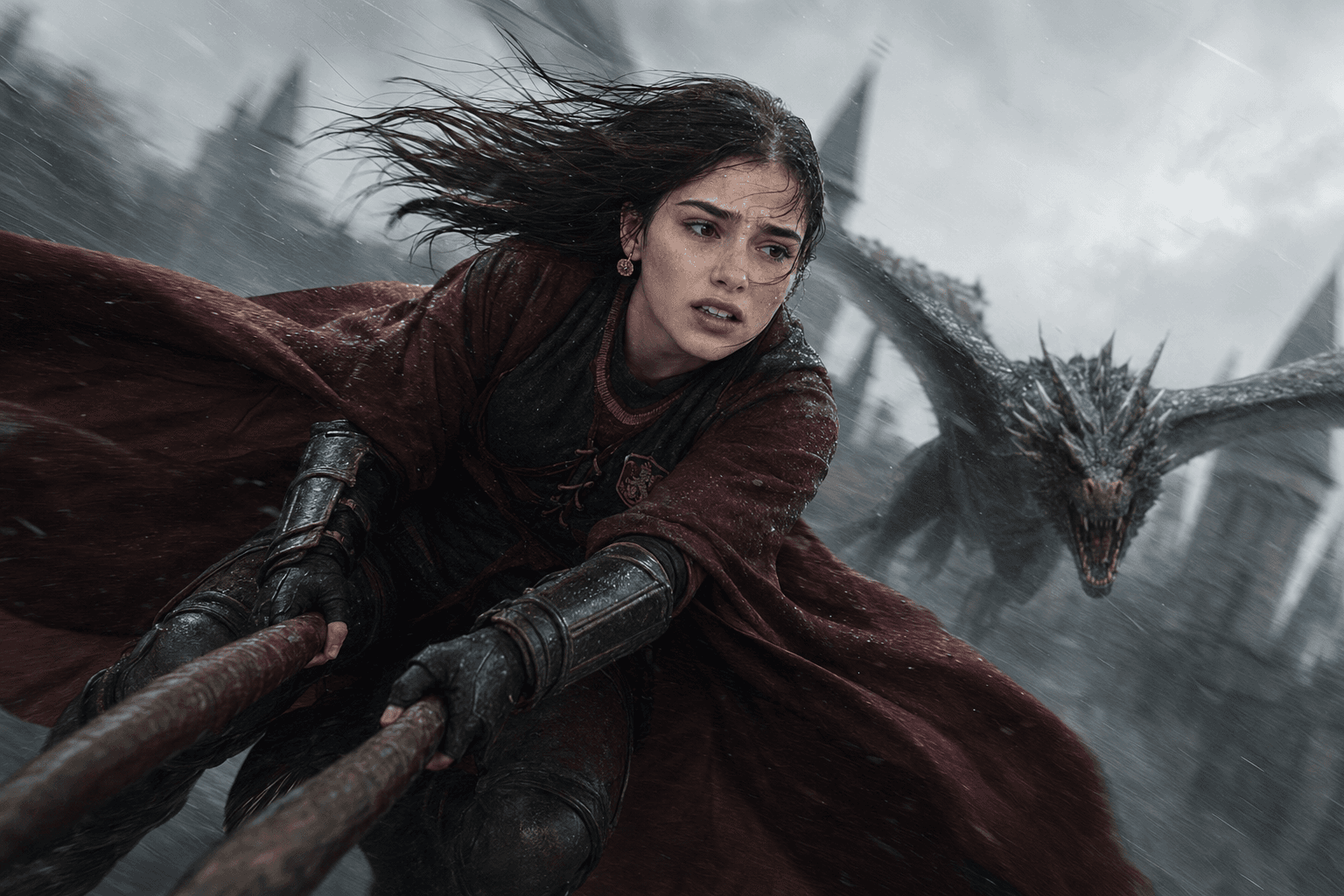 Photorealistic Dragon Chase Cinematic Still Prompt | Harry Potter Goblet of Fire Inspired | Reference Face Consistency | AI Image Prompt — AI prompt result