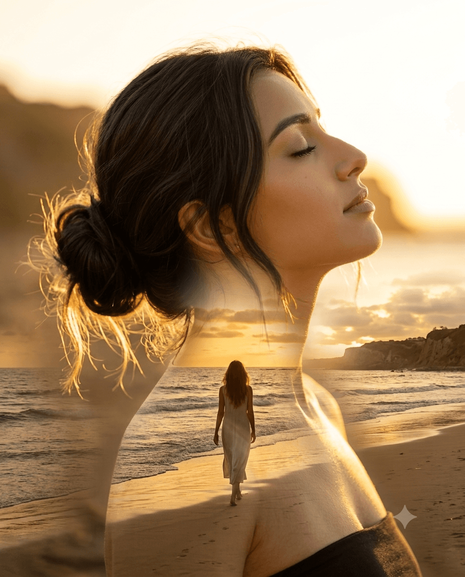 Dreamy Sunset Double Exposure AI Image Prompt | Midjourney & SD — AI prompt result
